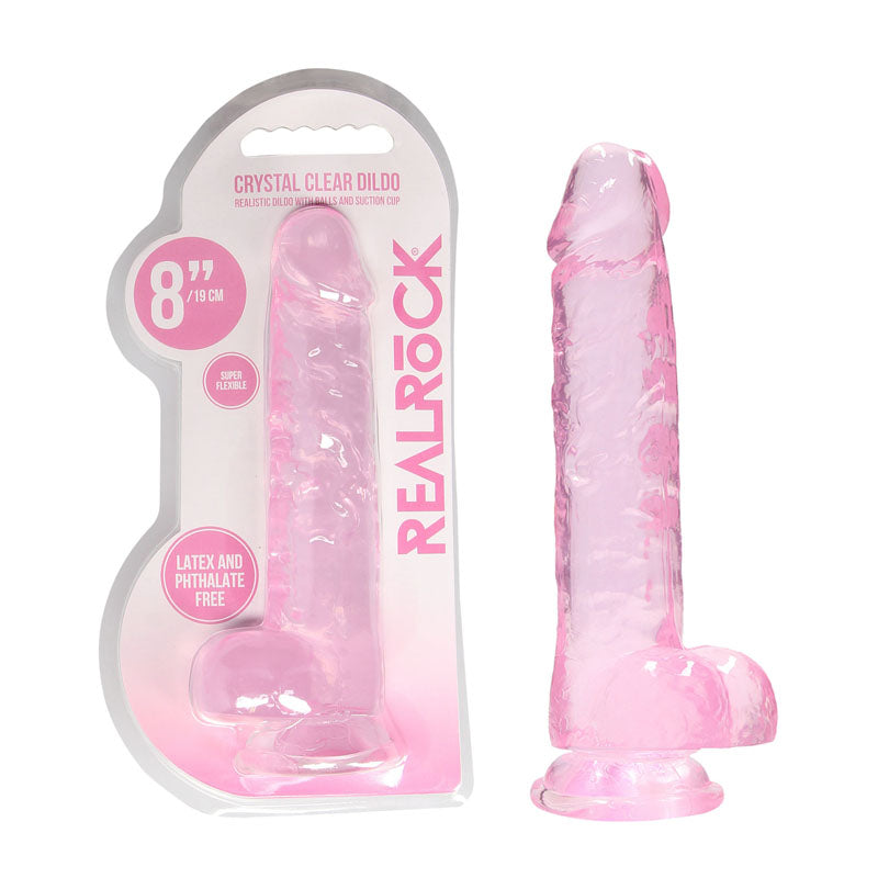 Realrock Crystal Clear 8 Inch Realistic Dildo With Balls – Body-Safe Dildo > Dildos > Realistic Dildos - Tophatter Daily Deals