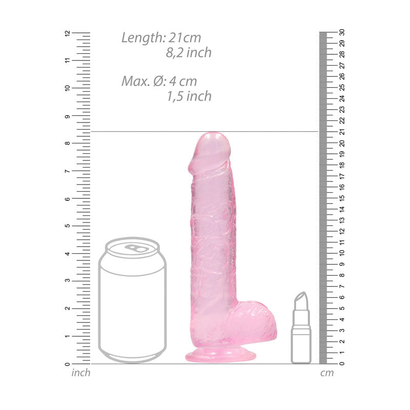 Realrock Crystal Clear 8 Inch Realistic Dildo With Balls – Body-Safe Dildo > Dildos > Realistic Dildos - Tophatter Daily Deals