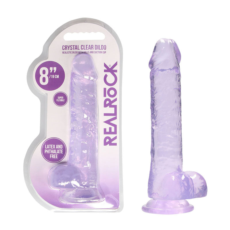 Realrock Crystal Clear (Transparent) – 8 Inch Realistic Dildo with Balls > Dildos > Realistic Dildos - Tophatter Daily Deals