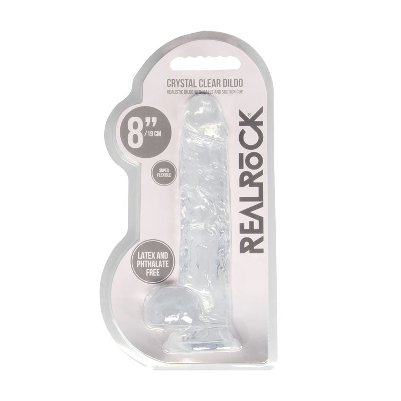 REALROCK Crystal Clear 8 Inch Realistic Dildo with Balls – Body-Safe Dildo > Dildos > Realistic Dildos - Tophatter Daily Deals