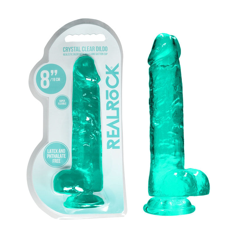 Realrock Crystal Clear 8 Inch Realistic Dildo With Balls – Body-Safe Dildo > Dildos > Realistic Dildos - Tophatter Daily Deals