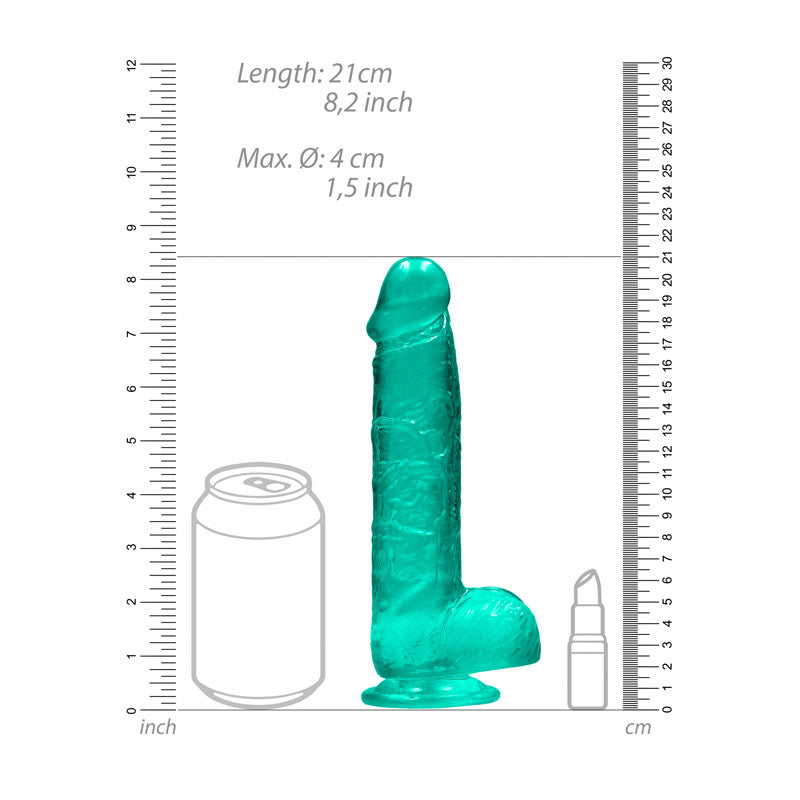 Realrock Crystal Clear 8 Inch Realistic Dildo With Balls – Body-Safe Dildo > Dildos > Realistic Dildos - Tophatter Daily Deals