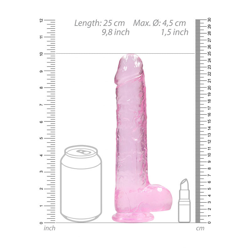 RealRock Crystal Clear 9 Inch Realistic Dildo With Balls > Dildos > Realistic Dildos - Tophatter Daily Deals