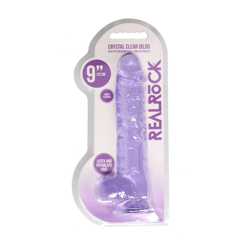 RealRock Crystal Clear 9 Inch Realistic Dildo With Balls - Suction Cup Dildo > Dildos > Realistic Dildos - Tophatter Daily Deals