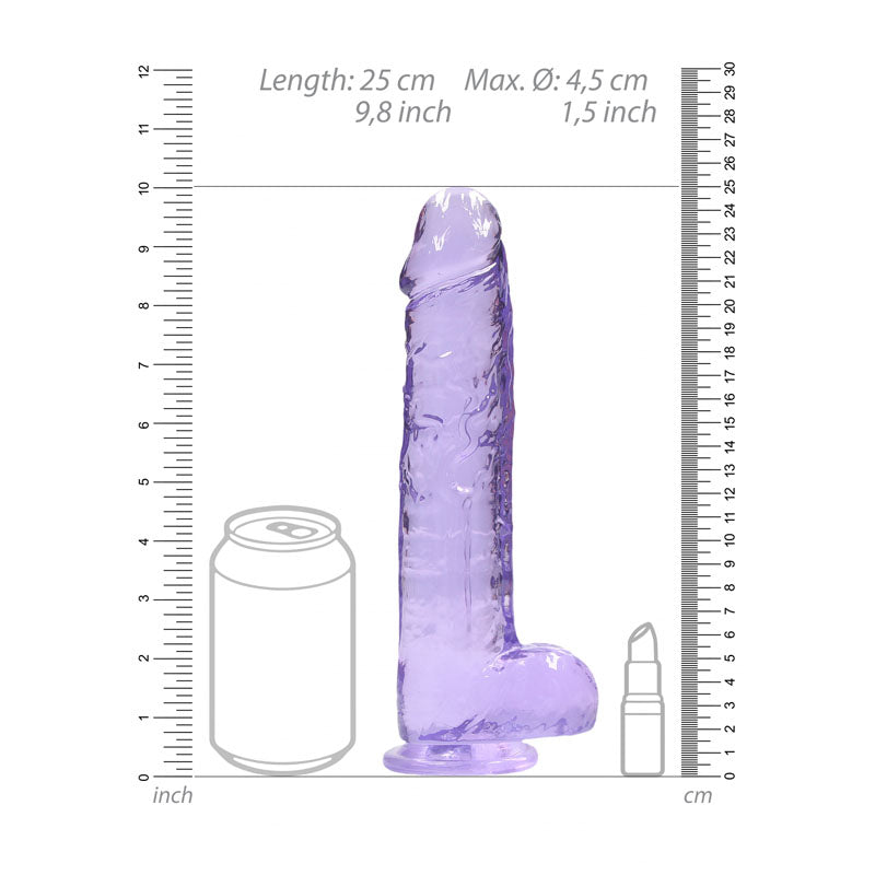 RealRock Crystal Clear 9 Inch Realistic Dildo With Balls - Suction Cup Dildo > Dildos > Realistic Dildos - Tophatter Daily Deals