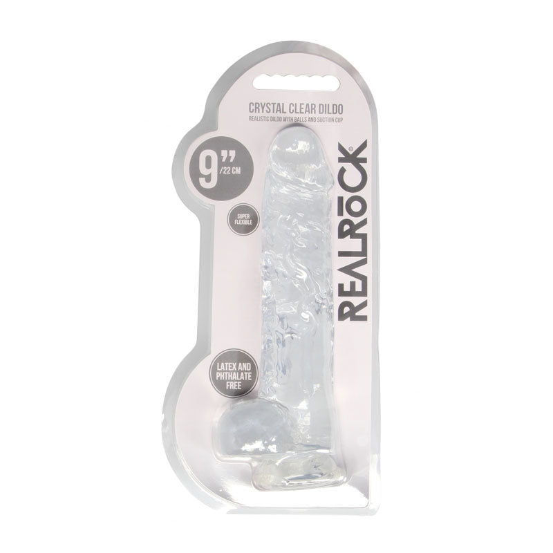RealRock Crystal Clear 9 Inch Realistic Dildo With Balls – Body-Safe Dildo > Dildos > Realistic Dildos - Tophatter Daily Deals
