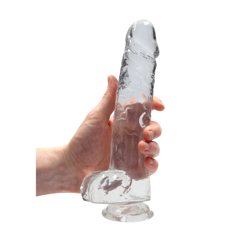 RealRock Crystal Clear 9 Inch Realistic Dildo With Balls – Body-Safe Dildo > Dildos > Realistic Dildos - Tophatter Daily Deals