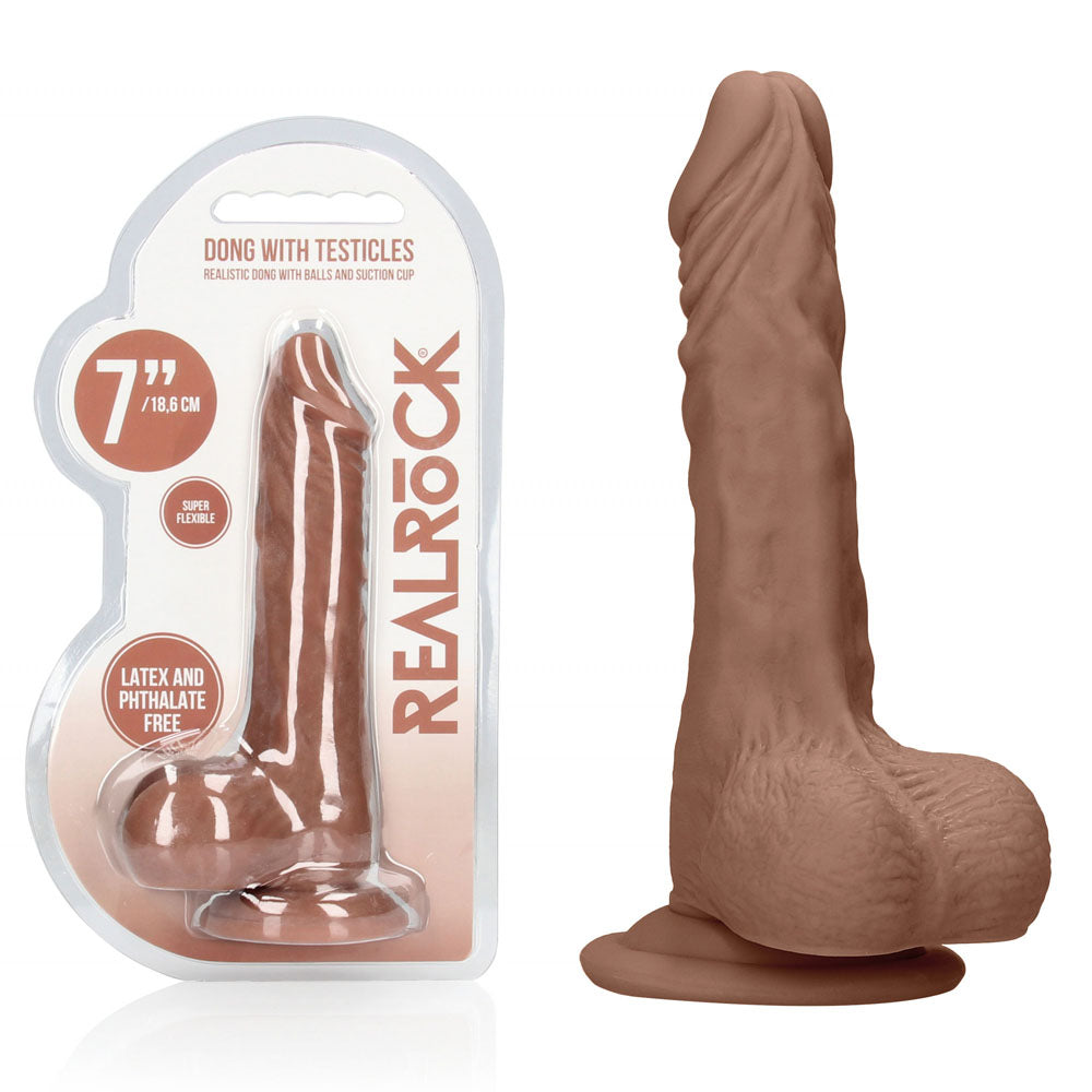 RealRock 7 Inch Dong with Testicles – Lifelike Dildo > Dildos > Realistic Dildos - Tophatter Daily Deals