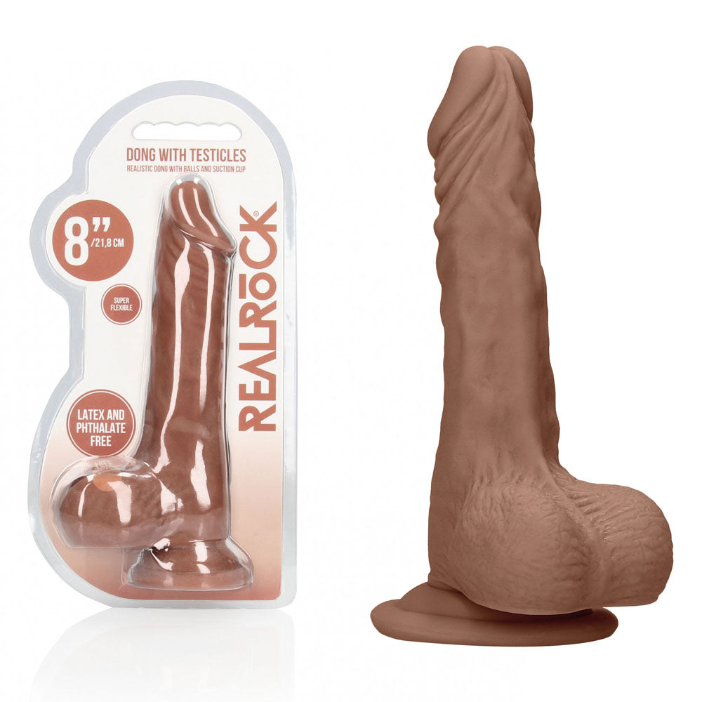 RealRock 8 Inch Realistic Dong with Balls – Phthalate-Free Dong > Dildos > Realistic Dildos - Tophatter Daily Deals