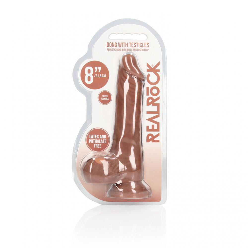 RealRock 8 Inch Realistic Dong with Balls – Phthalate-Free Dong > Dildos > Realistic Dildos - Tophatter Daily Deals
