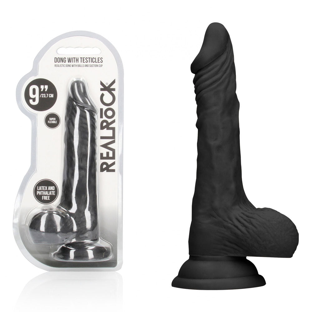 RealRock 9 Inch Realistic Dong with Balls – Lifelike Phthalate-Free Dildo > Dildos > Realistic Dildos - Tophatter Daily Deals