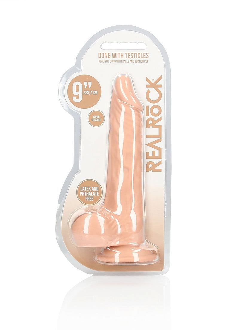 RealRock Realistic Dildo With Balls 9 Inch 23 Cm Flesh Color > Dildos > Large Dildos - Tophatter Daily Deals