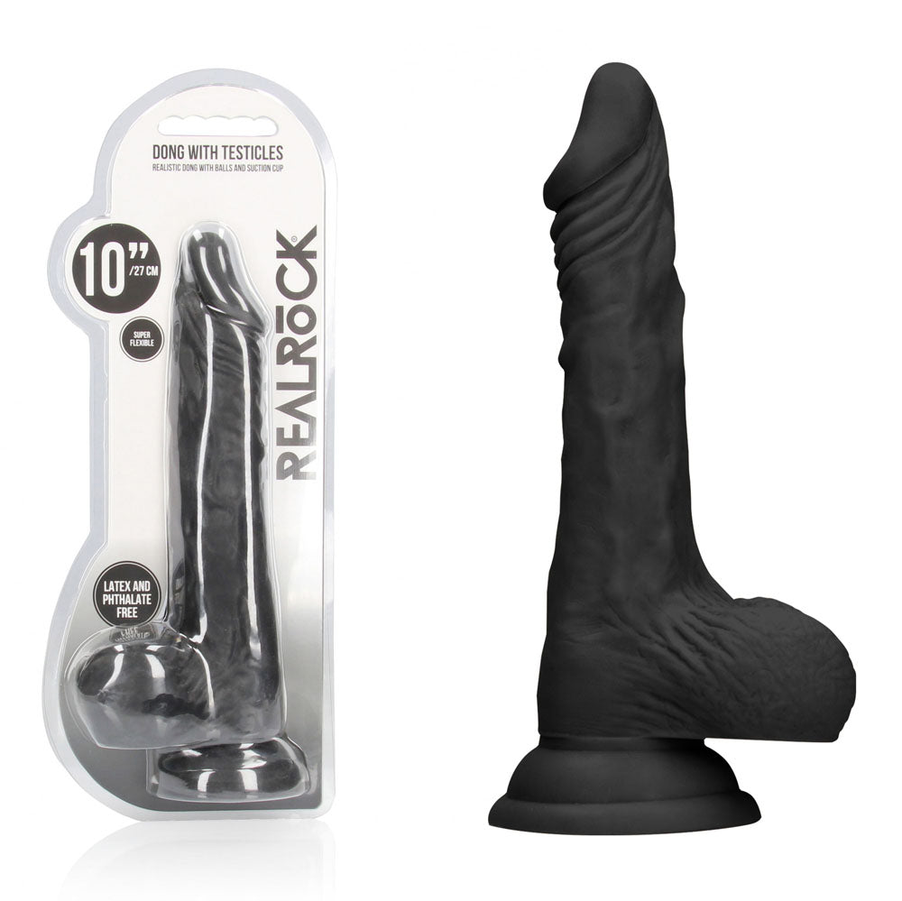 REALROCK 10 Inch Realistic Dong with Balls – Lifelike Dildo > Dildos > Large Dildos - Tophatter Daily Deals