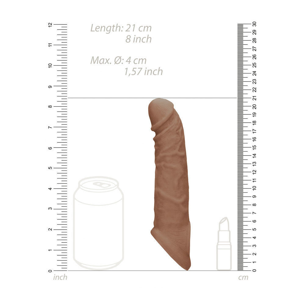 Realrock 8 Inch Realistic Penis Extender with Rings – Penis Extension Sleeve > Sex Toys For Men > Penis Sleeves - Tophatter Daily Deals