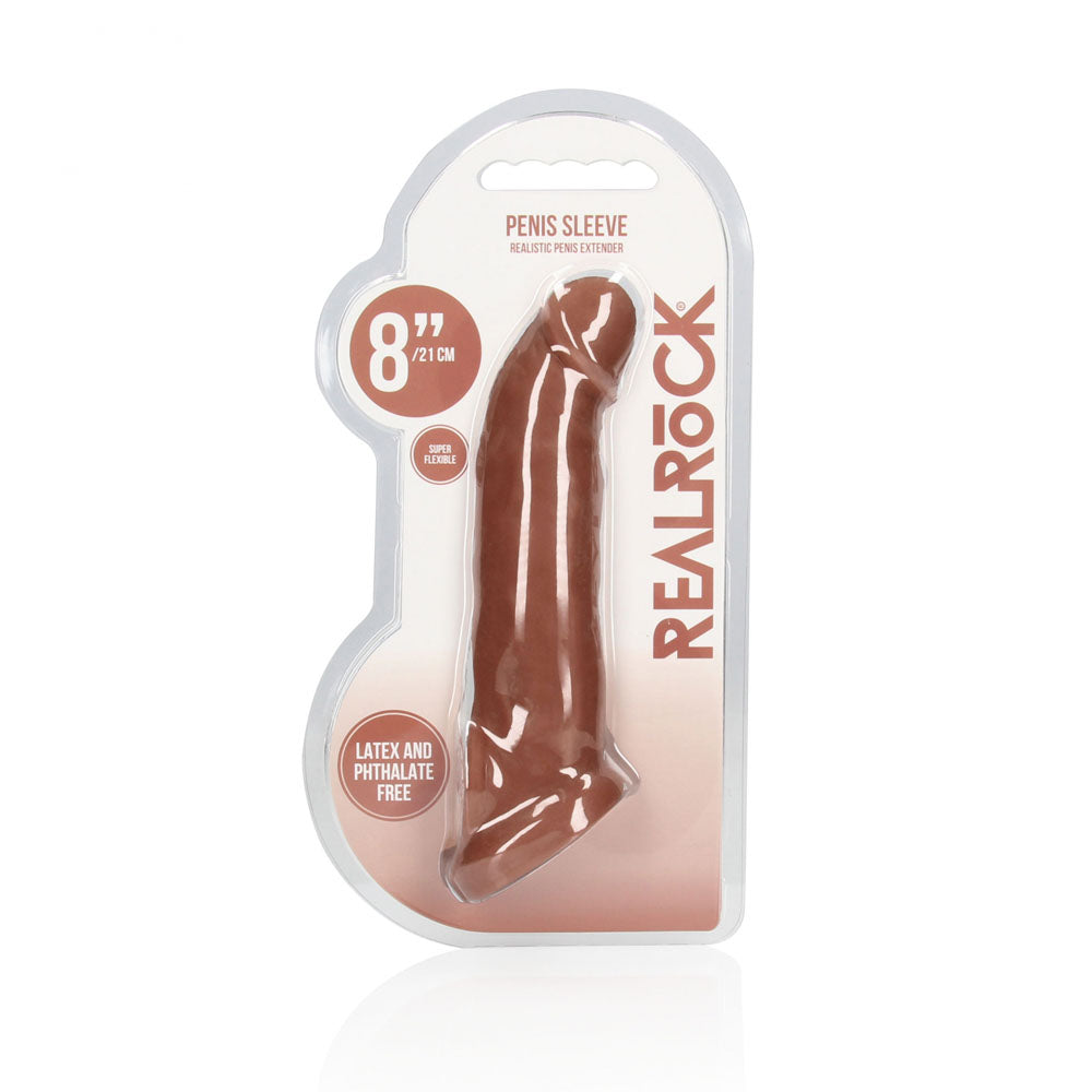 Realrock 8 Inch Realistic Penis Extender with Rings – Penis Extension Sleeve > Sex Toys For Men > Penis Sleeves - Tophatter Daily Deals