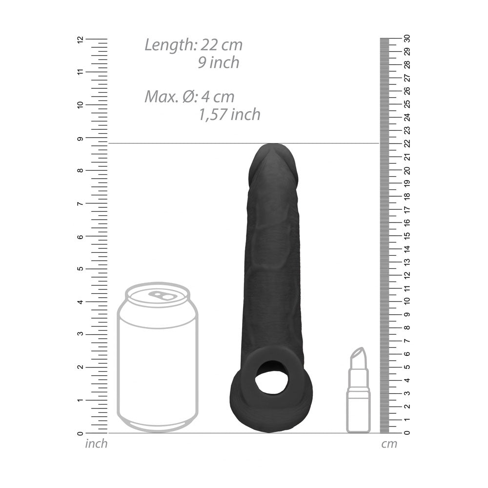 Realrock Realistic Penis Extender 9 Inch Phthalate-Free Penis Extension Sleeve > Sex Toys For Men > Penis Sleeves - Tophatter Daily Deals