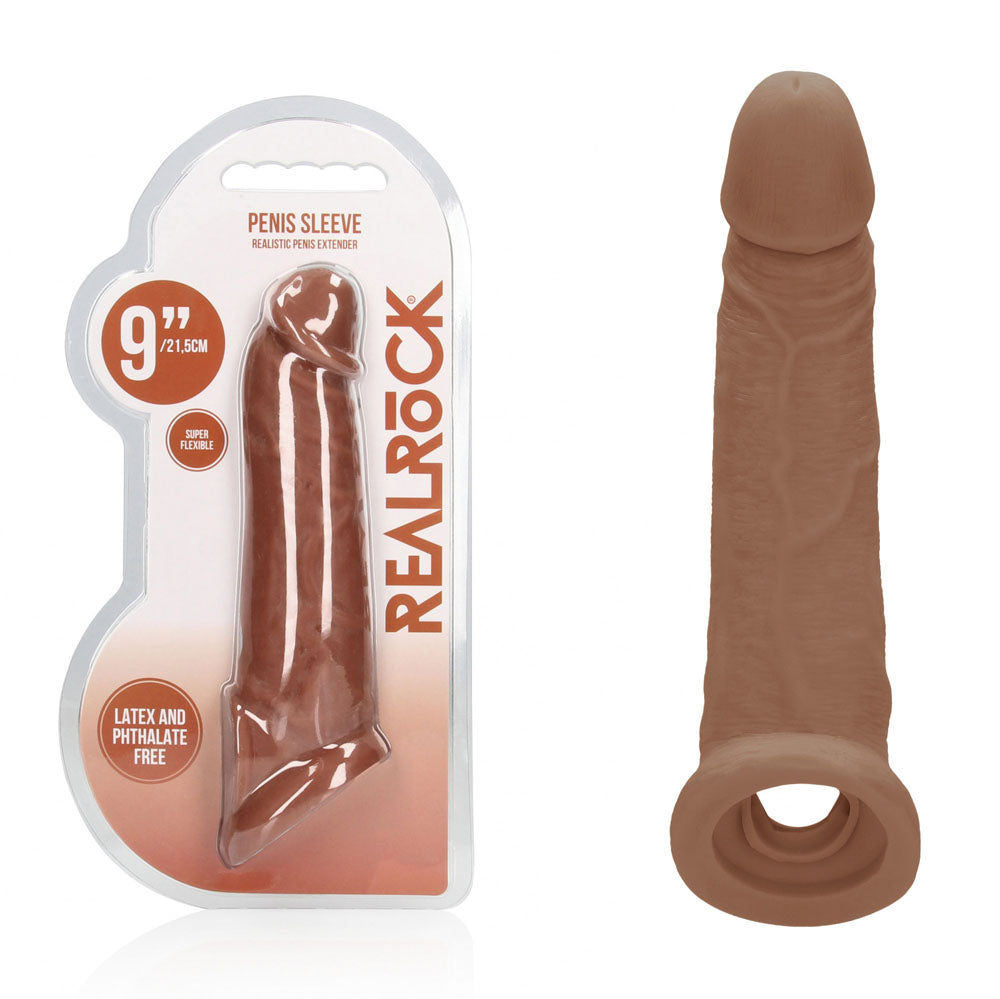 RealRock 9 Inch Penis Sleeve – Phthalate-Free Body-Safe Sleeve > Sex Toys For Men > Penis Sleeves - Tophatter Daily Deals