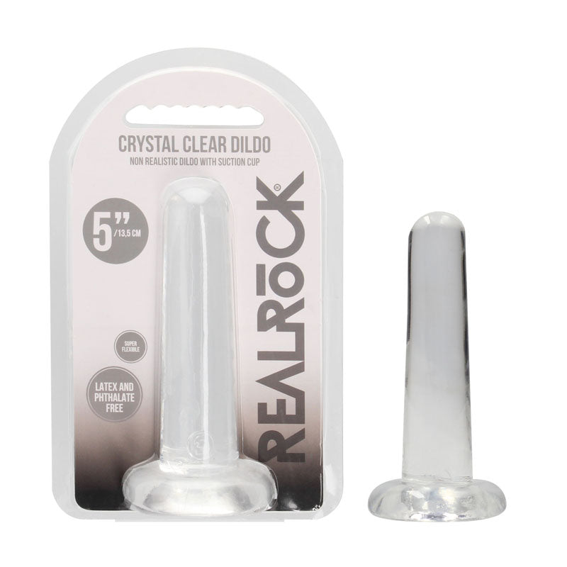 REALROCK Crystal Clear Dildo With Suction Cup – 13.5 cm Dildo > Dildos > Slim Dildos - Tophatter Daily Deals