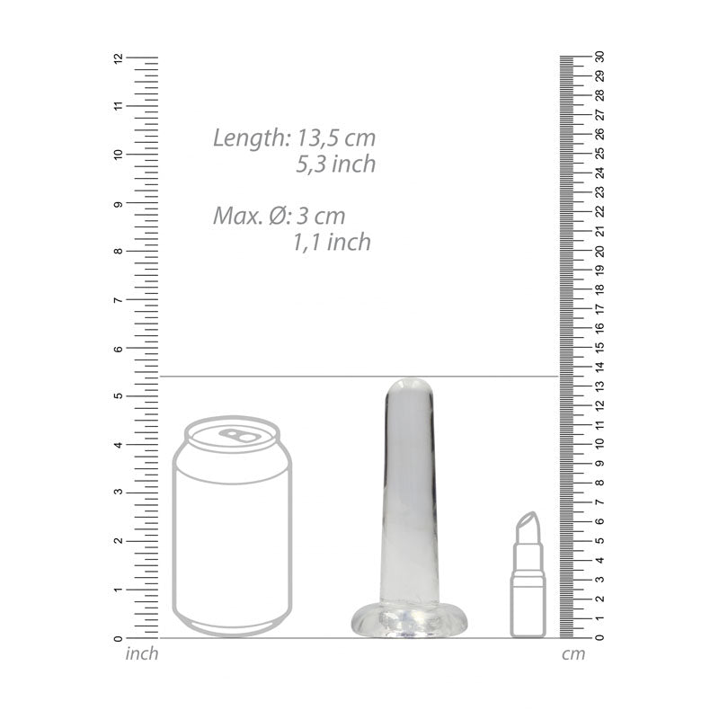 REALROCK Crystal Clear Dildo With Suction Cup – 13.5 cm Dildo > Dildos > Slim Dildos - Tophatter Daily Deals