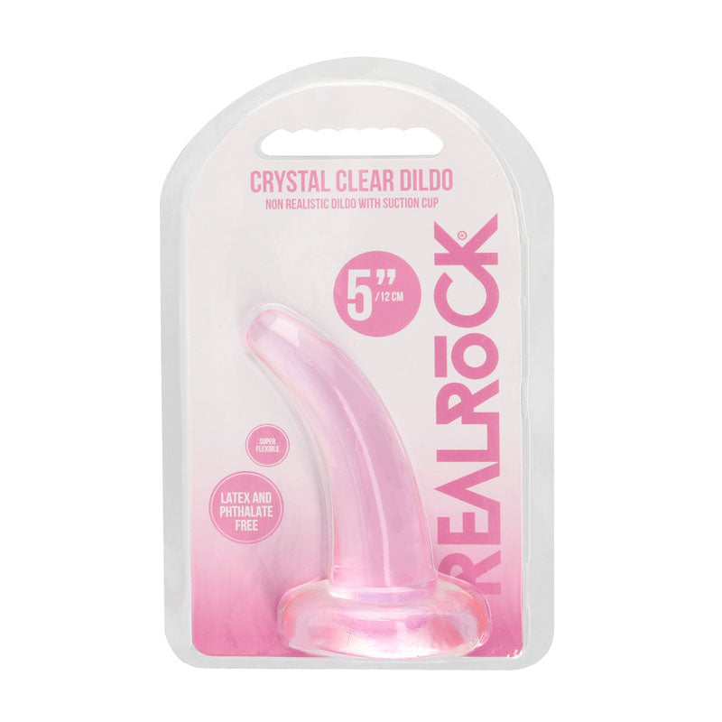 RealRock Crystal Clear Curved Dildo With Suction Cup – 11.5 cm Dildo > Dildos > Slim Dildos - Tophatter Daily Deals