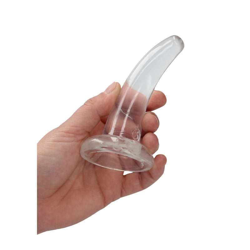 REALROCK Crystal Clear Curved Dildo 11.5 cm With Suction Cup > Dildos > Slim Dildos - Tophatter Daily Deals