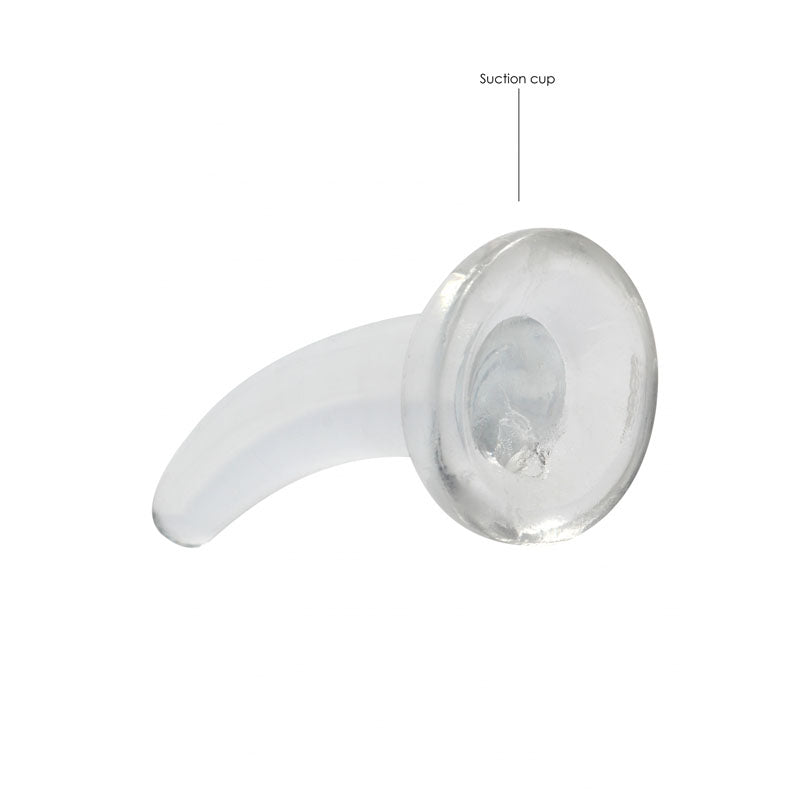 REALROCK Crystal Clear Curved Dildo 11.5 cm With Suction Cup > Dildos > Slim Dildos - Tophatter Daily Deals