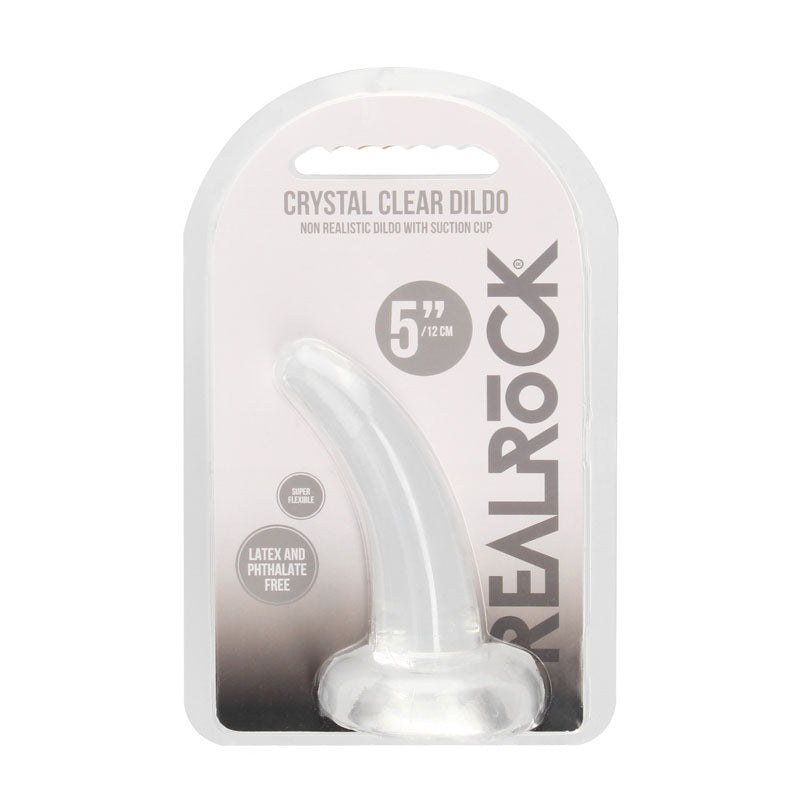 REALROCK Crystal Clear Curved Dildo 11.5 cm With Suction Cup > Dildos > Slim Dildos - Tophatter Daily Deals