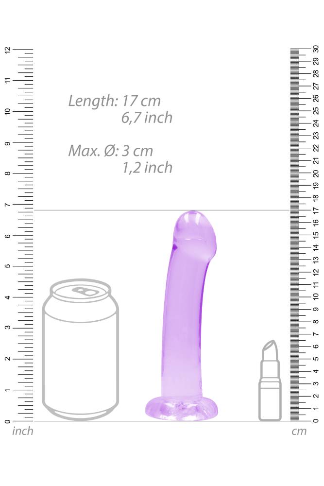Shots Toys - RealRock - 7" Crystal Clear Non-Phallic Dildo - Purple Sex Toy - Tophatter Daily Deals
