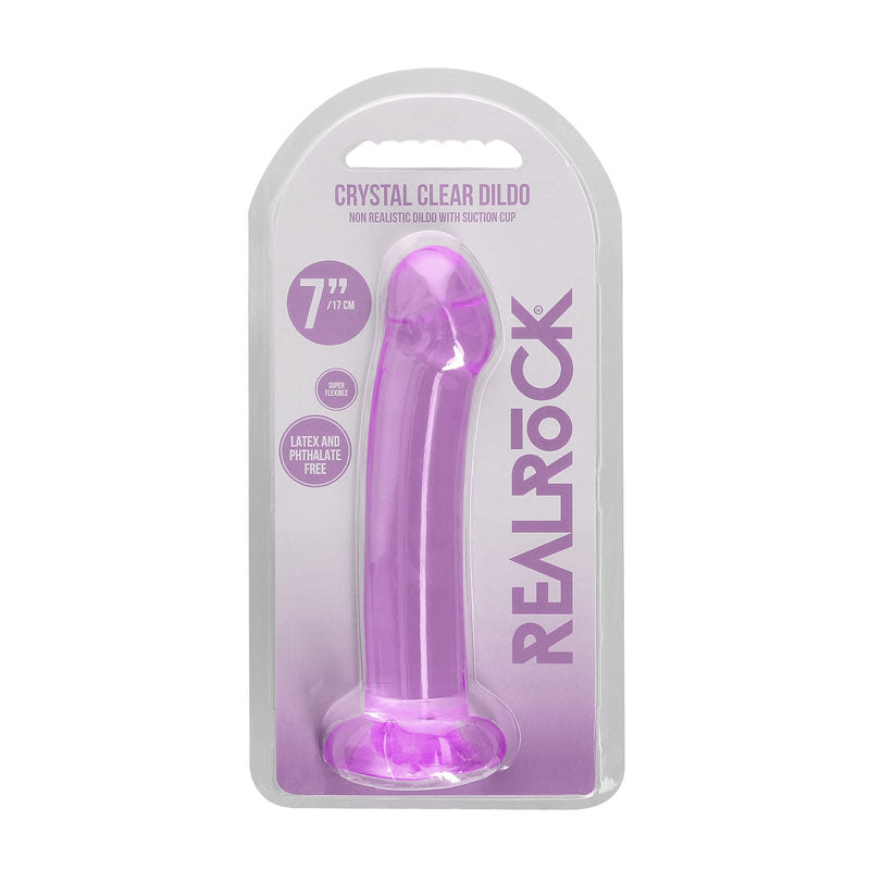 REALROCK Crystal Clear Dildo With Suction Cup – 17 cm Non-Realistic Dildo > Dildos > Neutral Dildos - Tophatter Daily Deals
