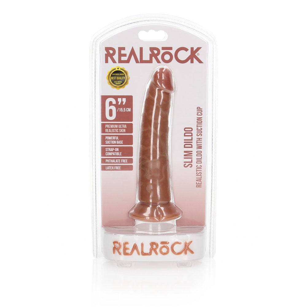 RealRock Realistic Slim Dildo (Tan) – 15.5 cm Realistic Dildo > Dildos > Slim Dildos - Tophatter Daily Deals