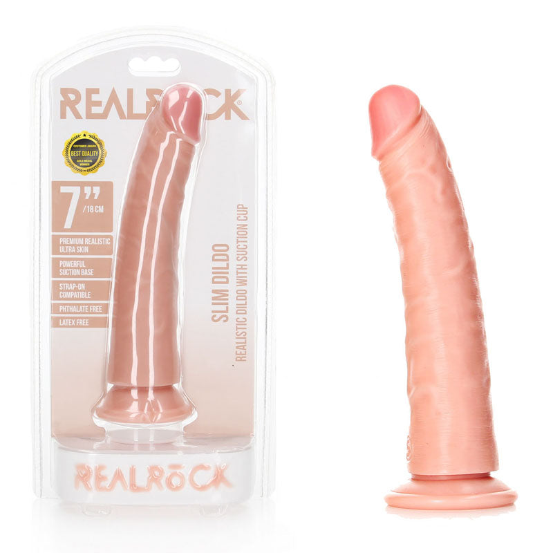 RealRock Realistic Slim Dildo with Suction Cup – 18cm (7") Dildo > Dildos > Realistic Dildos - Tophatter Daily Deals