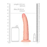 RealRock Realistic Slim Dildo with Suction Cup – 20.5cm Dildo > Dildos > Slim Dildos - Tophatter Daily Deals