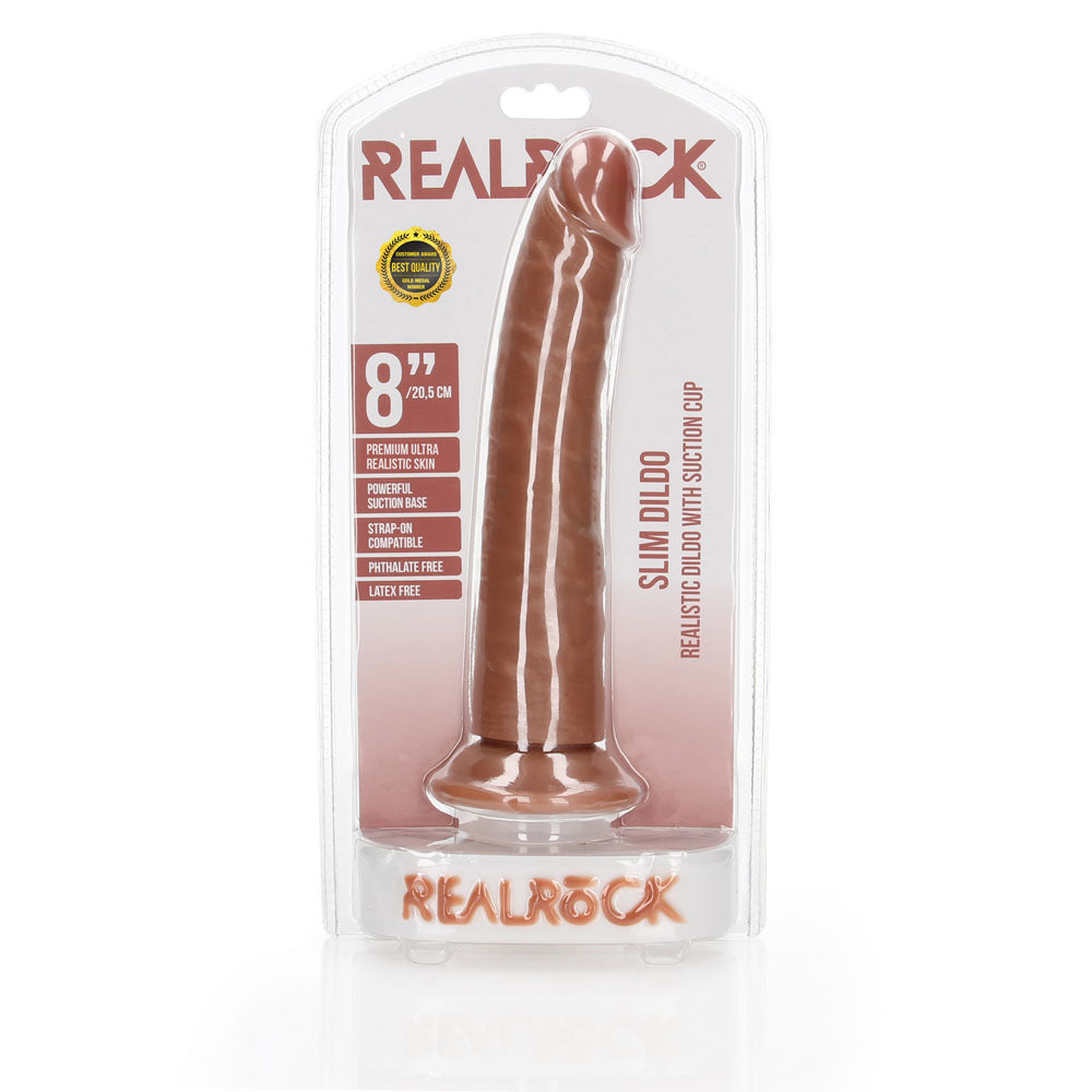 Realrock Realistic Slim Dildo With Suction Cup 20.5cm > Dildos > Slim Dildos - Tophatter Daily Deals