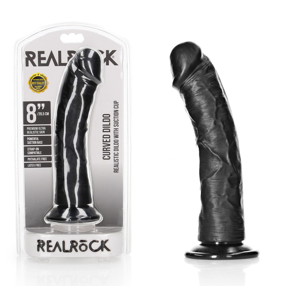 RealRock Realistic Curved Dildo with Suction Cup – 20 cm Dildo > Dildos > Realistic Dildos - Tophatter Daily Deals