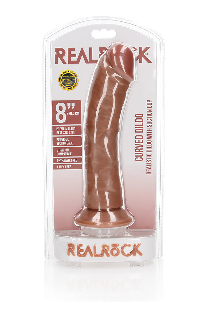 Shots Toys - RealRock - 8 inch Curved Dildo - Various Colors Sex Toy - Tophatter Daily Deals