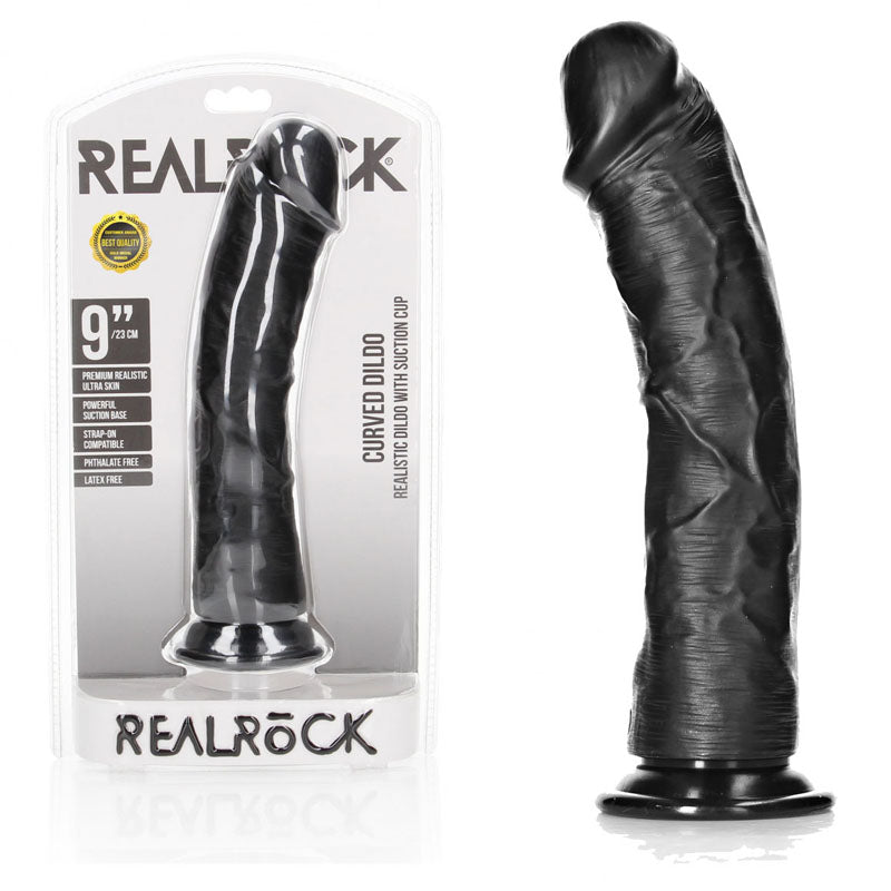 RealRock Realistic Curved Dildo with Suction Cup – 23 cm Dildo > Dildos > Realistic Dildos - Tophatter Daily Deals
