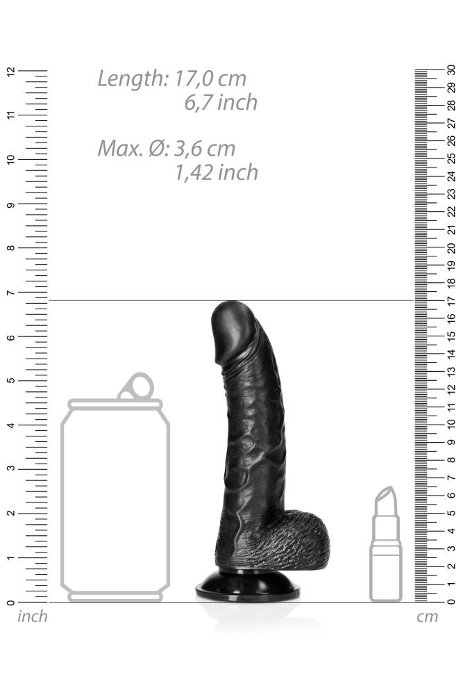 Shots Toys - RealRock - 6" Curved Dildo with Balls - Various Colors Sex Toy - Tophatter Daily Deals