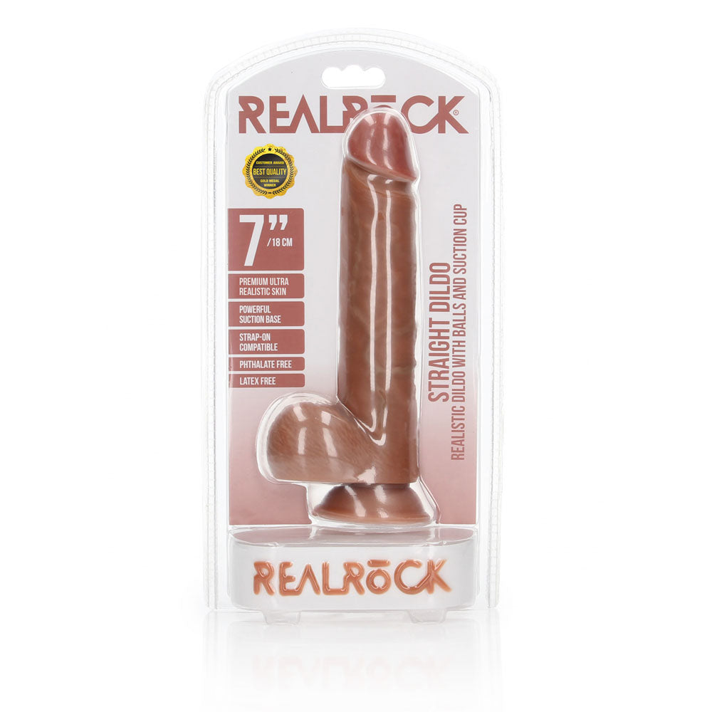 RealRock Straight Realistic Dildo (Tan) – 18 cm (7") Realistic Dildo > Dildos > Realistic Dildos - Tophatter Daily Deals