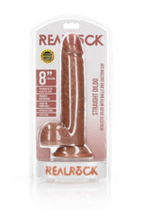 Shots Toys - RealRock - 8" Straight Dildo with Balls - Various Colors Sex Toy - Tophatter Daily Deals
