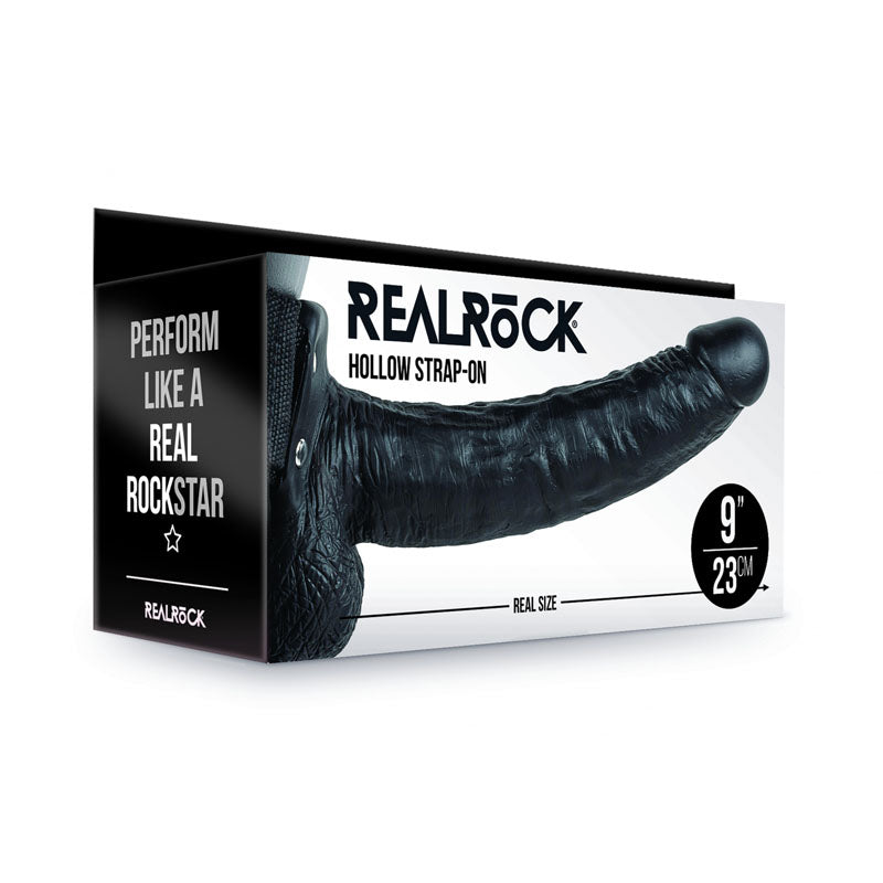 Realrock Hollow Strapon with Balls 23 cm 9" Inch > Dildos > Hollow Strap Ons - Tophatter Daily Deals