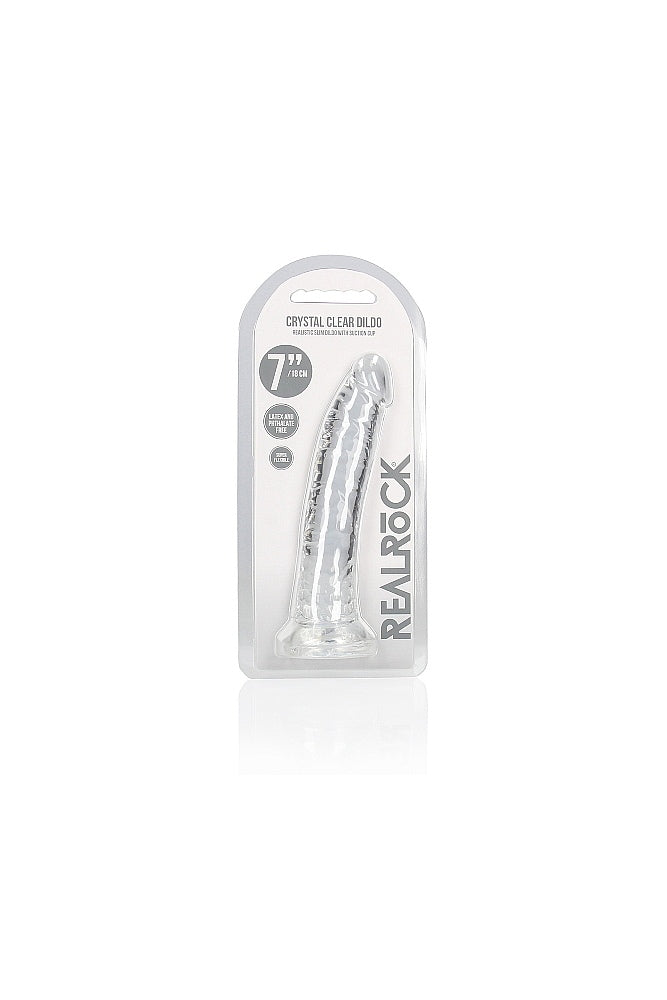 Shots Toys - RealRock - 7" Slim Realistic Dildo with Suction Cup - Clear Sex Toy - Tophatter Daily Deals