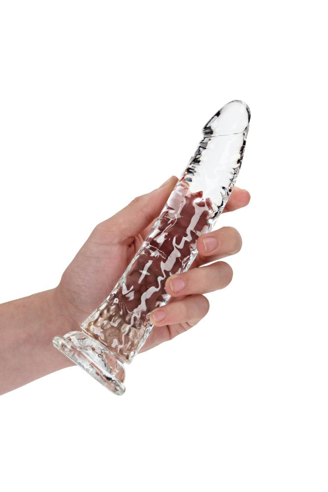 Shots Toys - RealRock - 9" Slim Realistic Dildo with Suction Cup - Clear Sex Toy - Tophatter Daily Deals