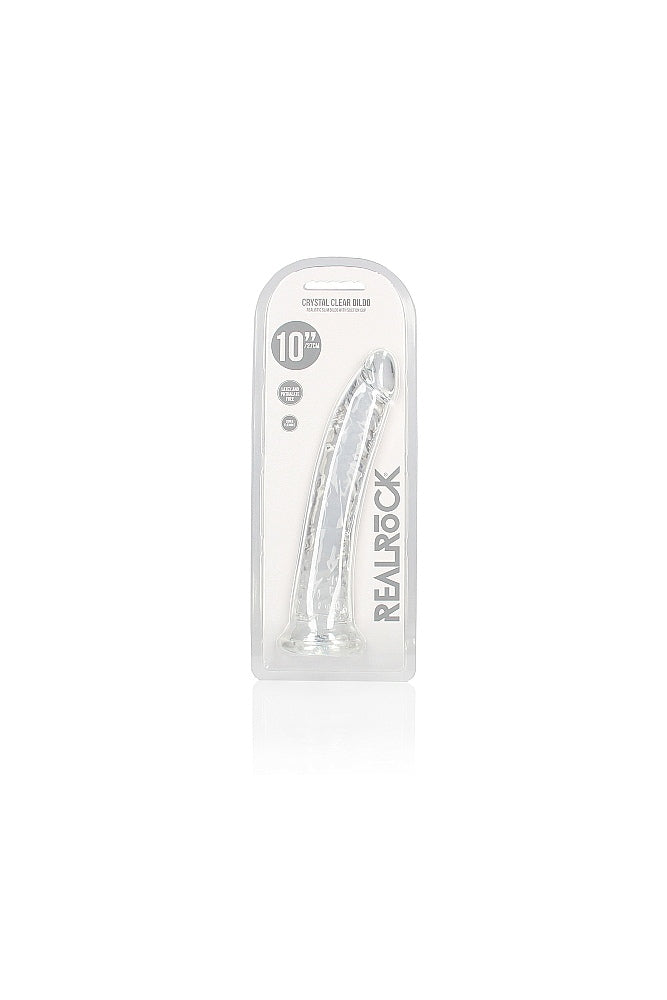 Shots Toys - RealRock - 10" Slim Realistic Dildo with Suction Cup - Clear Sex Toy - Tophatter Daily Deals