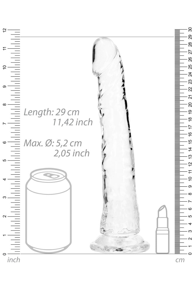 Shots Toys - RealRock - 10" Slim Realistic Dildo with Suction Cup - Clear Sex Toy - Tophatter Daily Deals