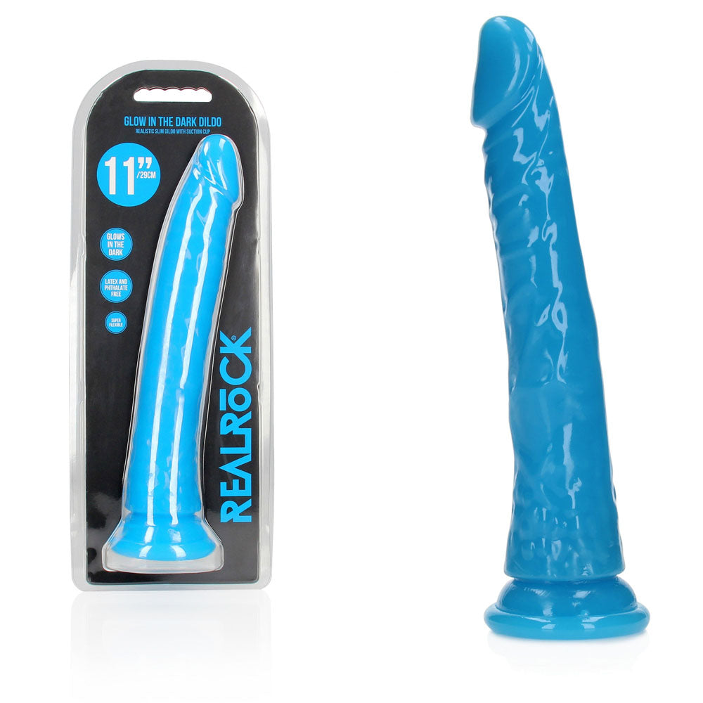 RealRock Slim Glow in the Dark Neon – 29 cm Glow in Dark Dildo > Dildos > Large Dildos - Tophatter Daily Deals