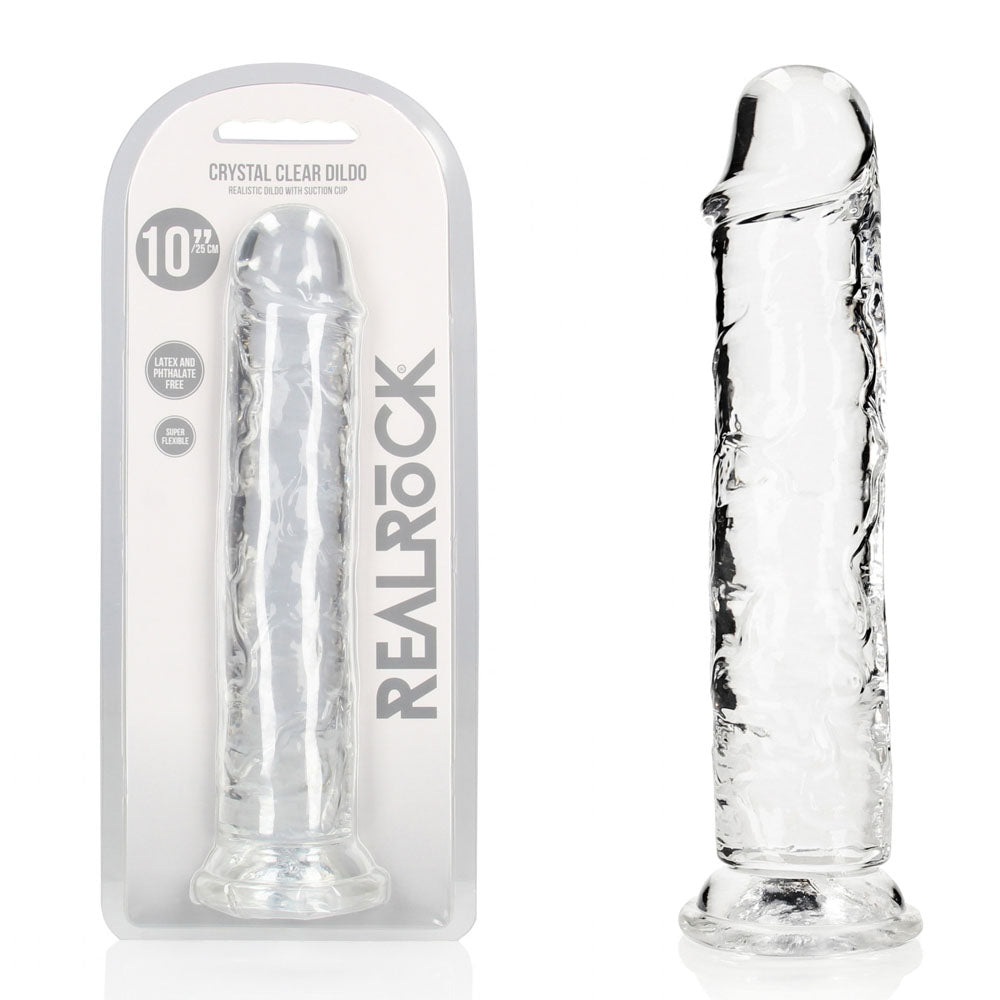 Realrock 28 cm Straight Dildo – Clear Silicone Dildo for Anal and Vaginal Use > Dildos > Large Dildos - Tophatter Daily Deals