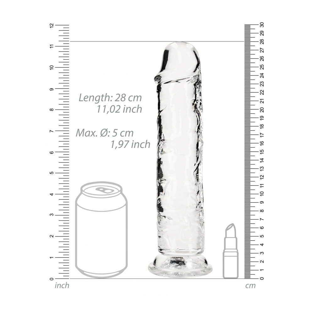 Realrock 28 cm Straight Dildo – Clear Silicone Dildo for Anal and Vaginal Use > Dildos > Large Dildos - Tophatter Daily Deals