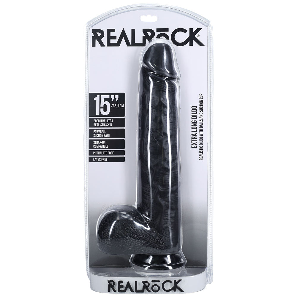 RealRock 38cm Extra Long Dildo with Balls – 15 Inch Dildo > Dildos > Oversized Toys - Tophatter Daily Deals