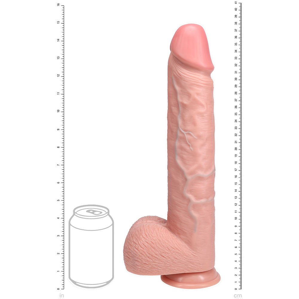 RealRock Extra Long 15 Inch Dildo with Balls and Suction Cup in Flesh Color > Dildos > Oversized Toys - Tophatter Daily Deals