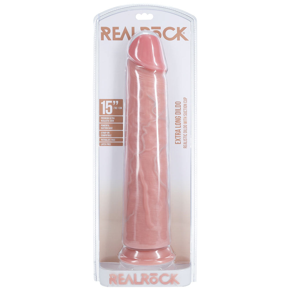 RealRock Extra Long No Balls Realistic Dildo 15 Inch Flesh Color > Dildos > Oversized Toys - Tophatter Daily Deals